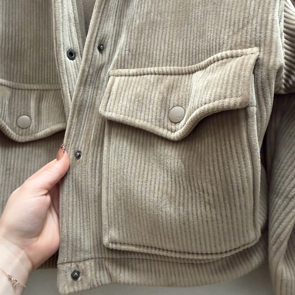 Corduroy Crop Jacket in Taupe - Picture 4 of 10